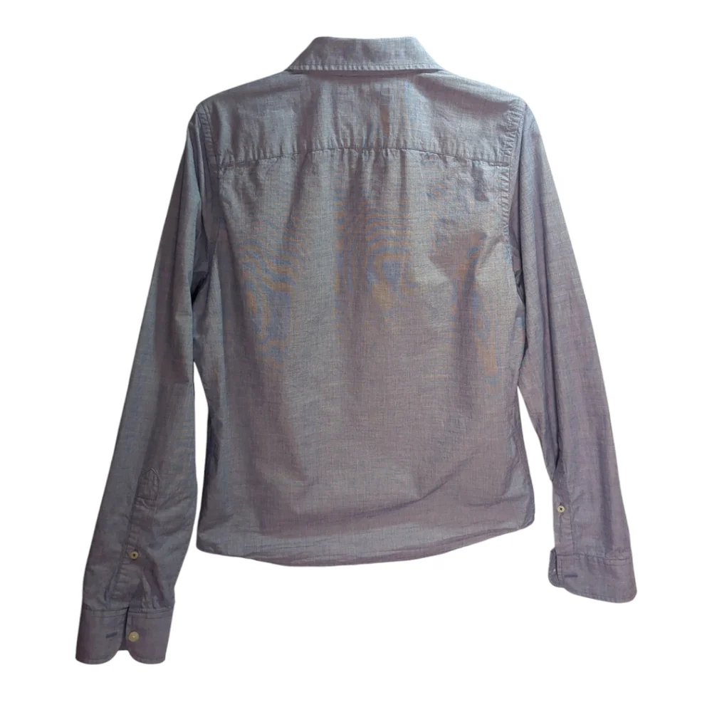 Hollister Shirt Men's Med Chambray Blue LS  Shirt Logo Pocket - Picture 3 of 4